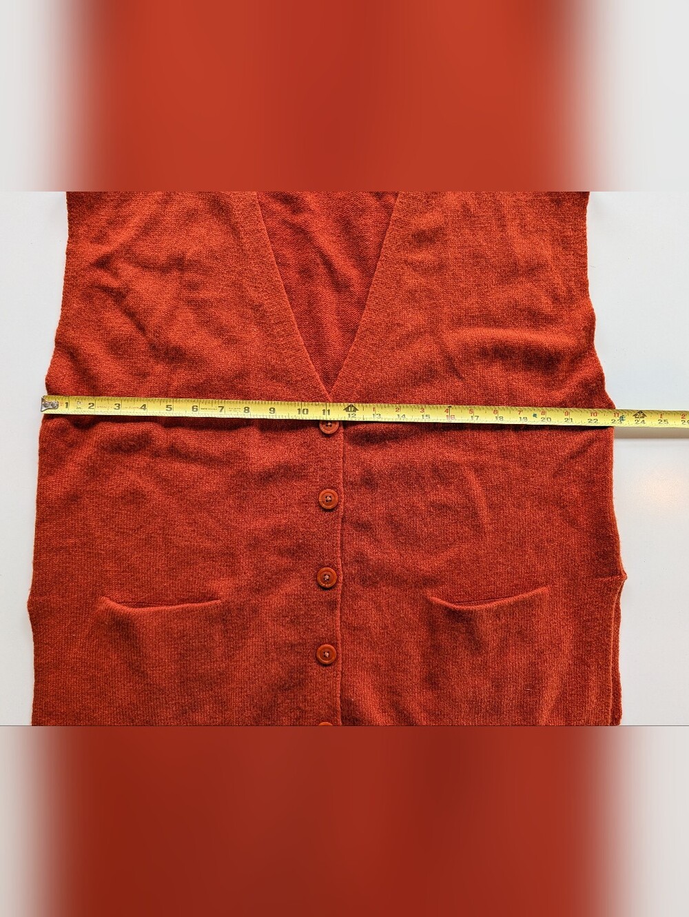 Gudrun Sjoden Rust Orange Button-Front Knit Vest - Picture 4 of 7